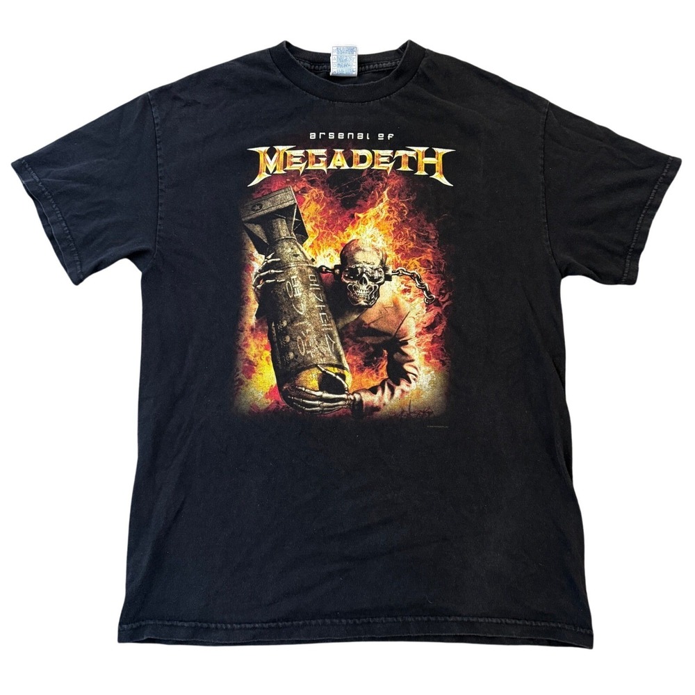 Y2K Megadeth Arsenal EP Band T Shirt Mens Size Medium Black Graphic Tee 2006